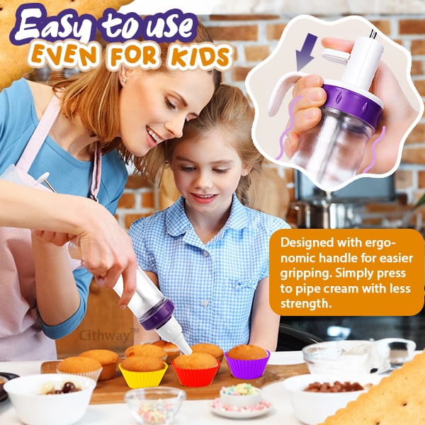 Cithway™ Easy-Pressing Icing Syringe 5-Nozzle Set