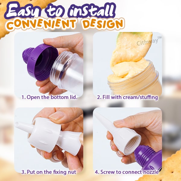 Cithway™ Easy-Pressing Icing Syringe 5-Nozzle Set