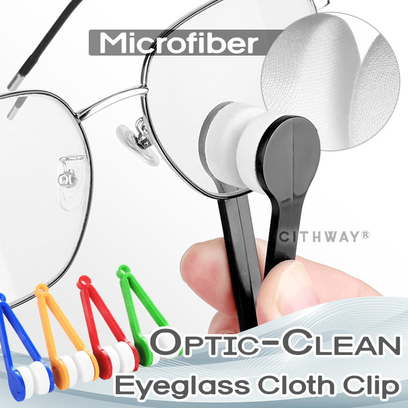 Cithway® Optic-Clean Eyeglass Cloth Clip