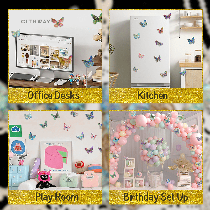 Cithway® 3D Iridescent Butterfly Wall Sticker