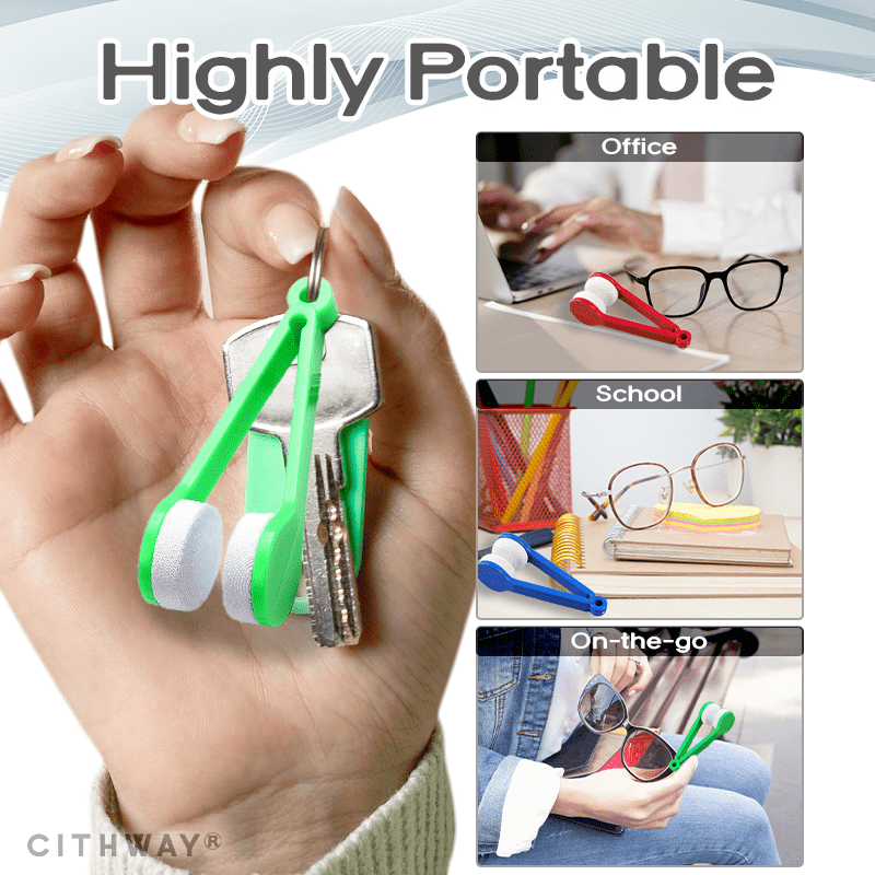Cithway® Optic-Clean Eyeglass Cloth Clip